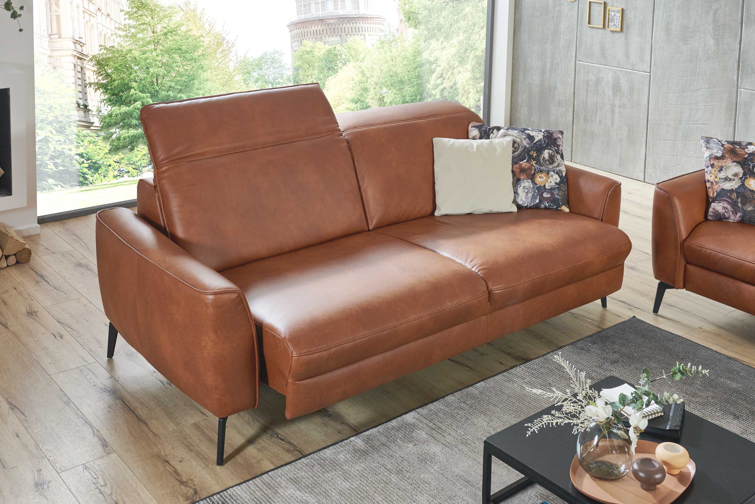Leder-Sofa 3-sitzig HENRI [Planpolster]
