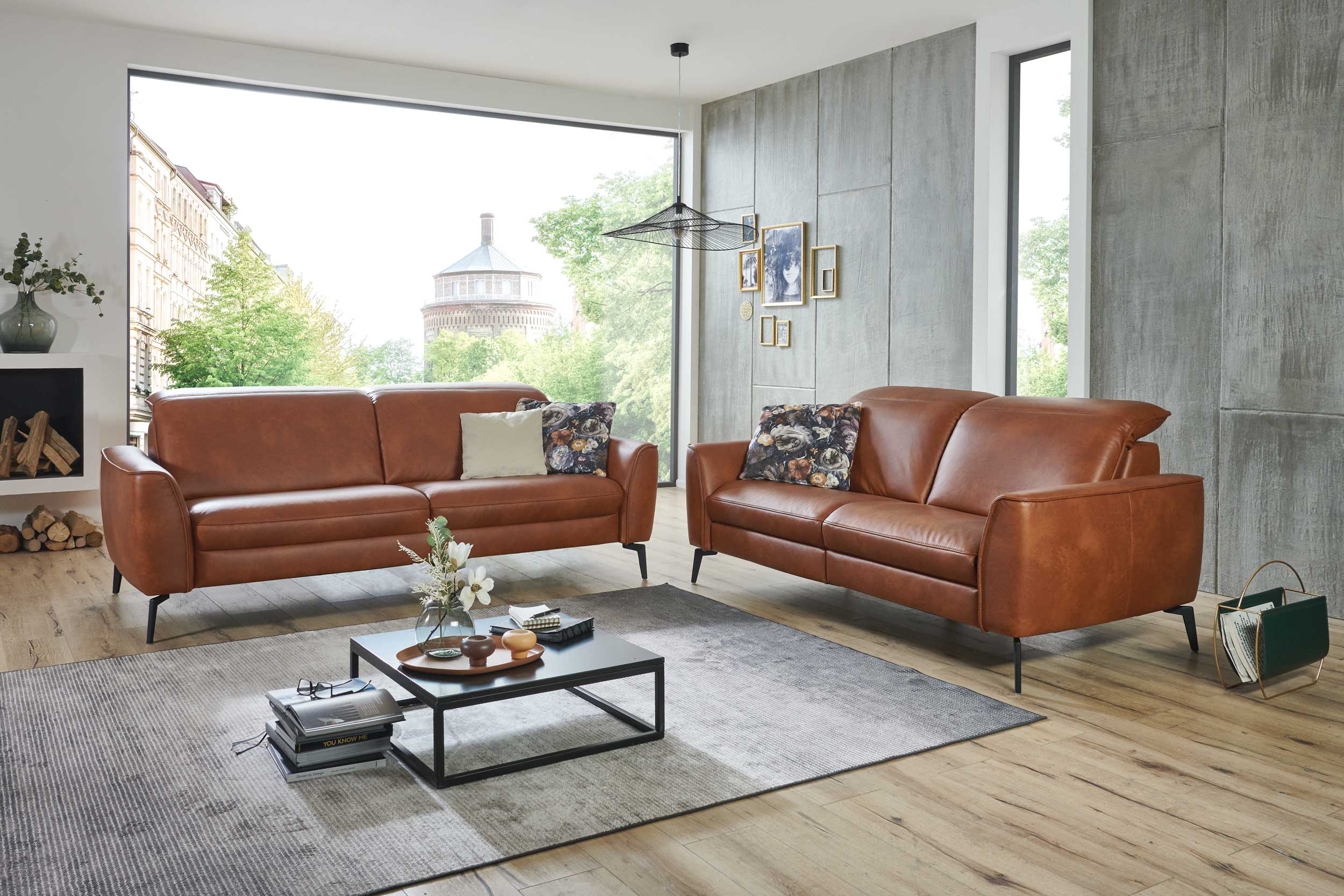 Leder-Sofa 2,5-sitzig HENRI [Planpolster]