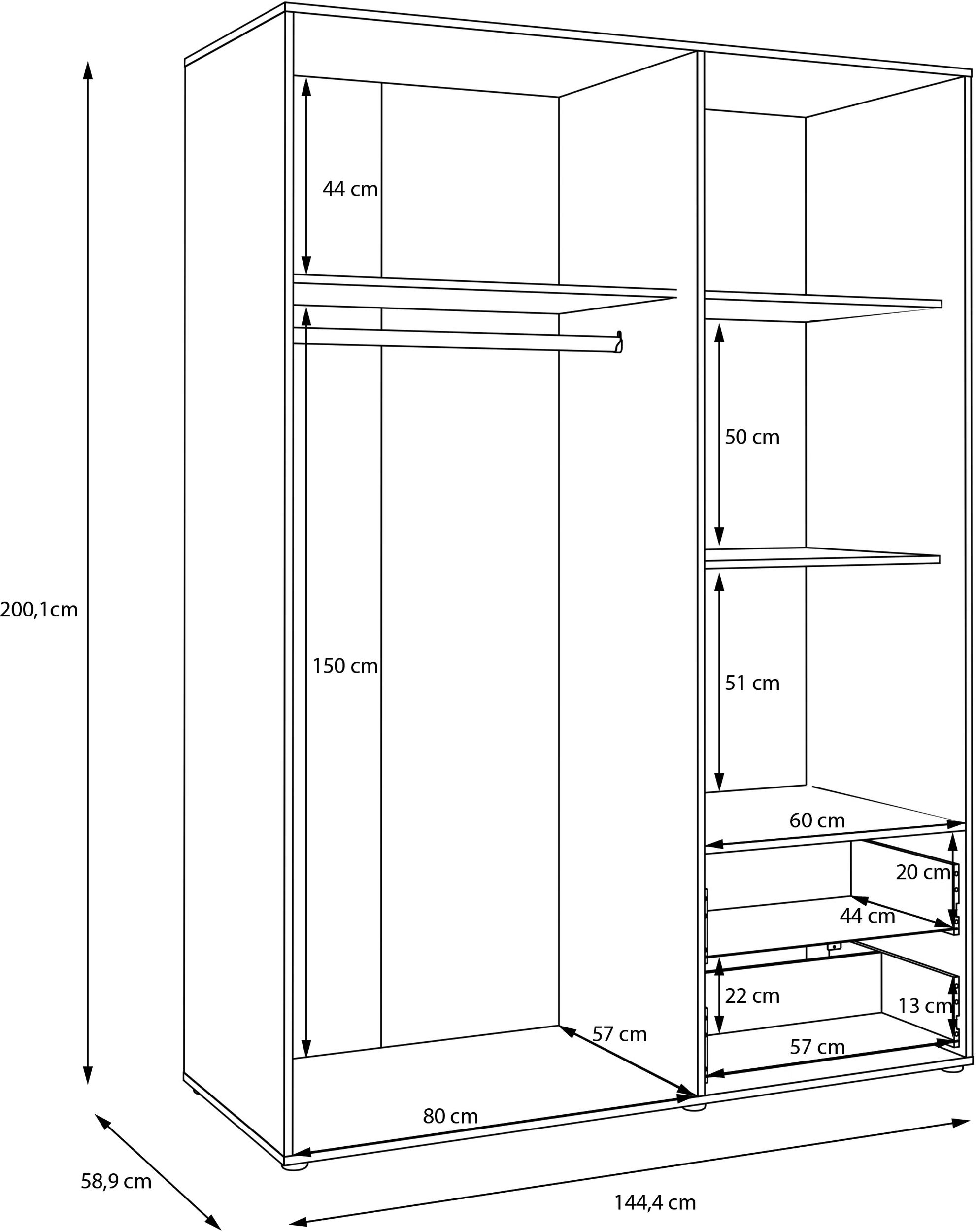 Drehtürenschrank 3-türig 8060000304