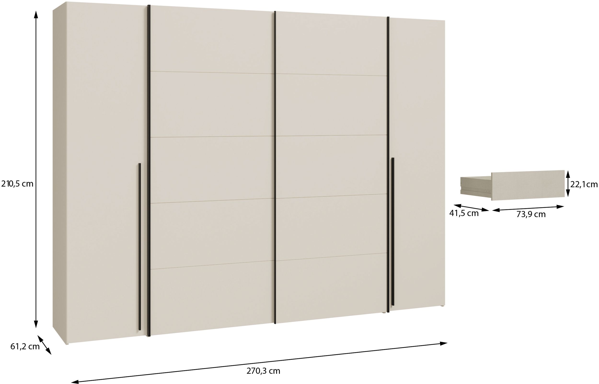 Schwebetürenschrank 4-türig 8060000333