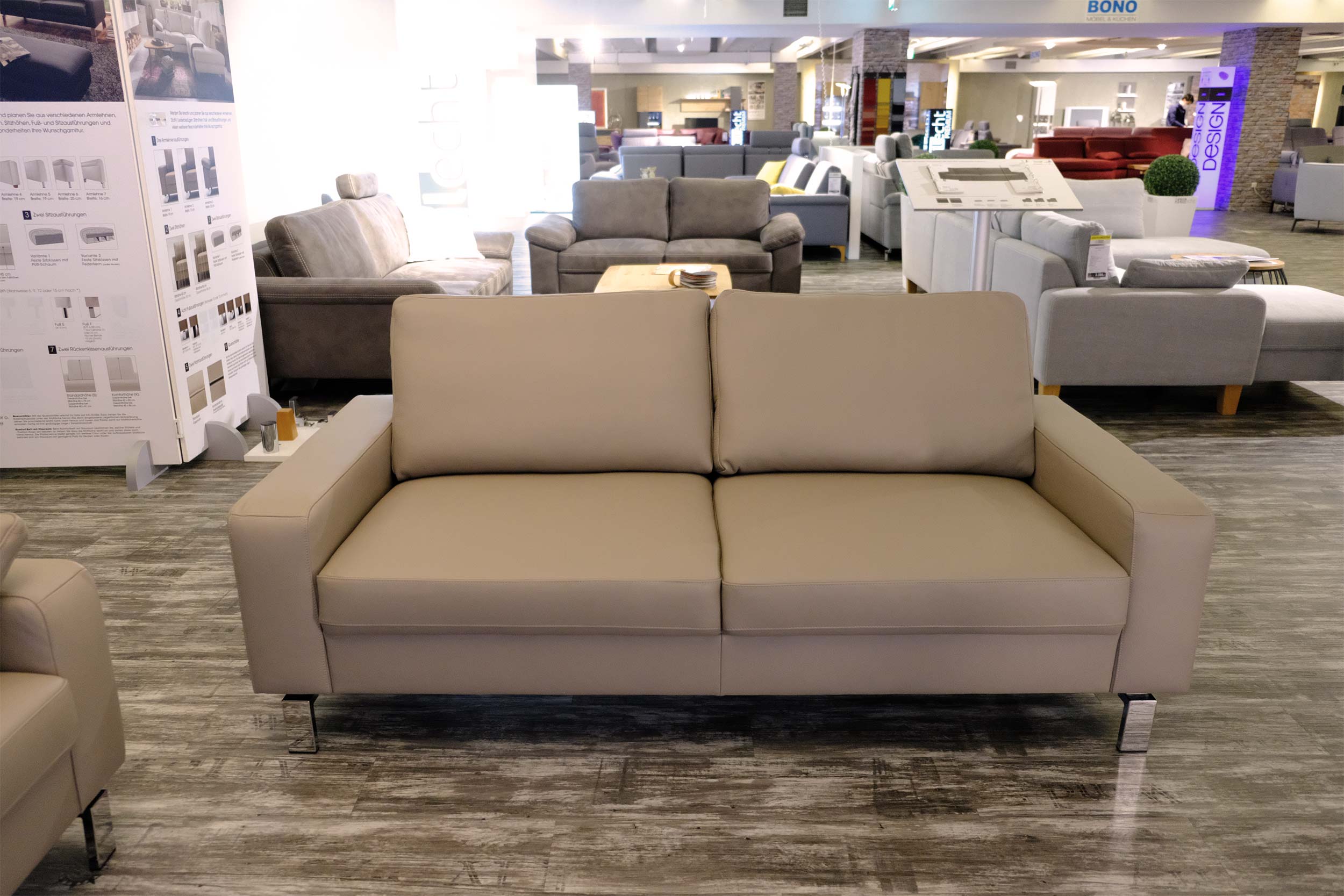 Leder-Sofa 2,5-sitzig BEVERLY HILLS [Stilecht]