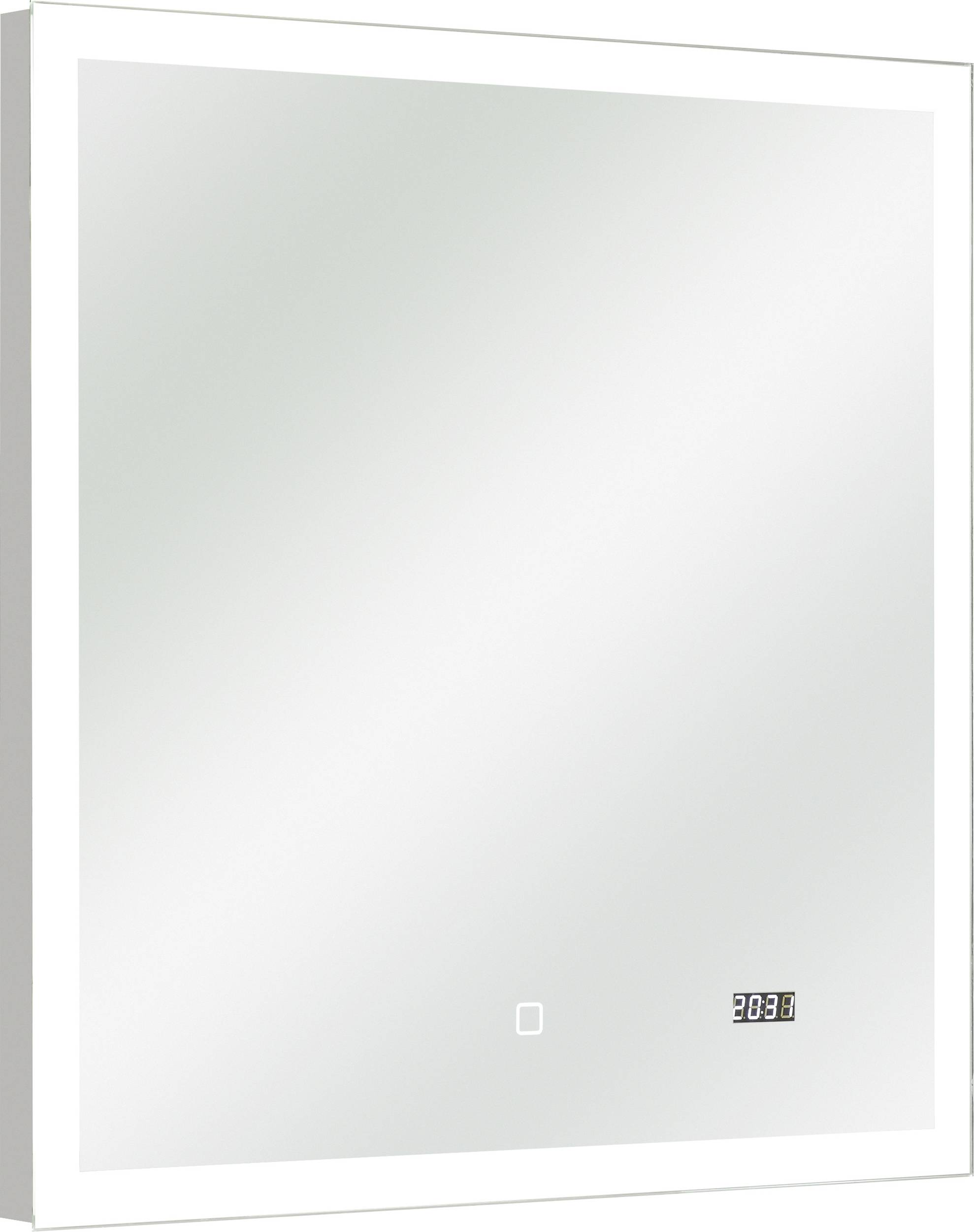 Spiegel mit LED + Uhr 70x70 CASTLETOWN
