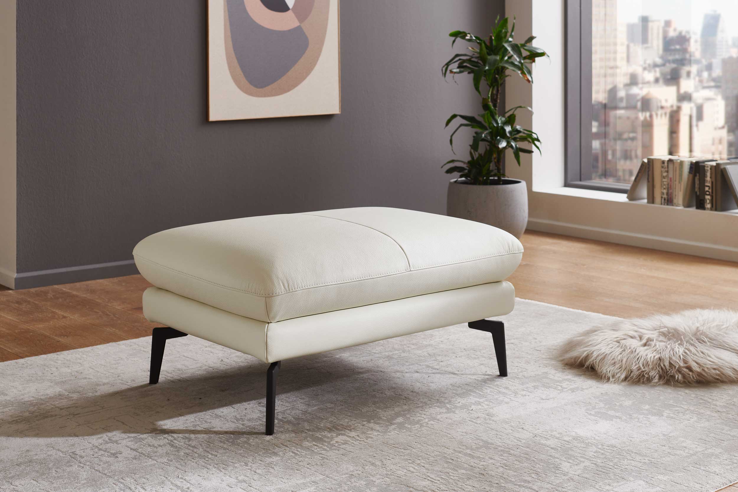 XL-Leder-Hocker PETRA [Planpolster]