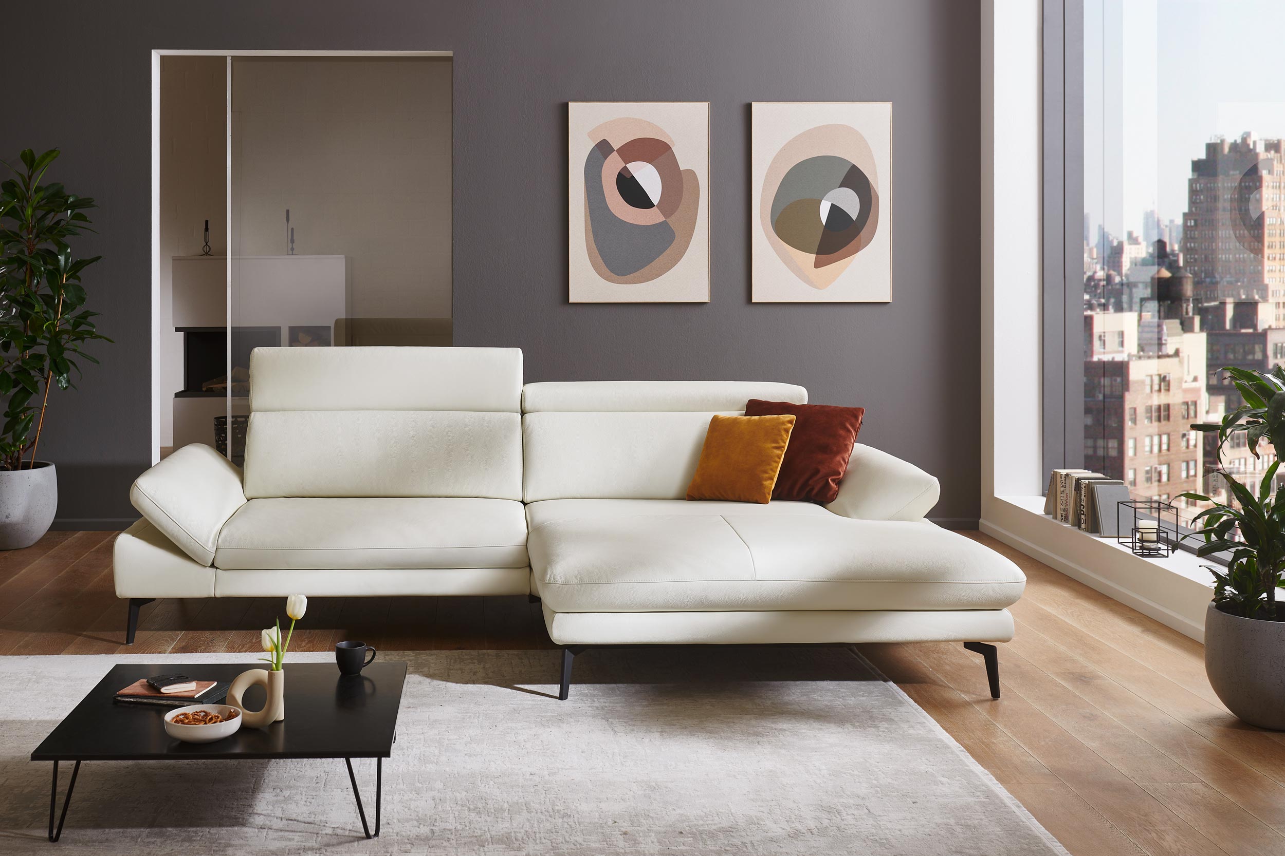 XL-Leder-Hocker PETRA [Planpolster]