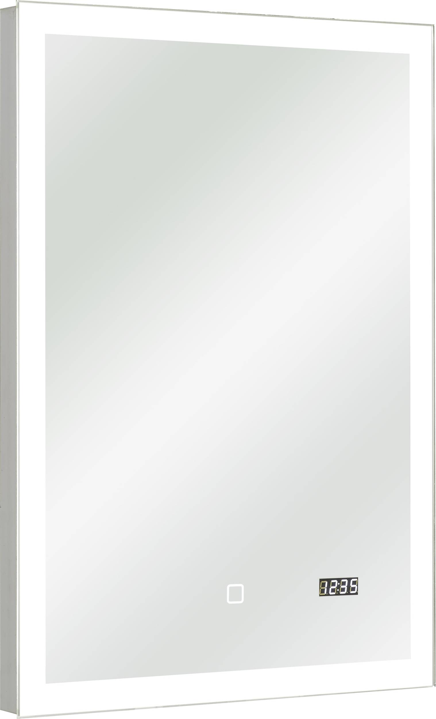 Spiegel mit LED + Uhr 50x70 GUNAR